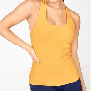 Fabletics Phoenix Racerback Workout Top Ochre (Yellow) Size XL
